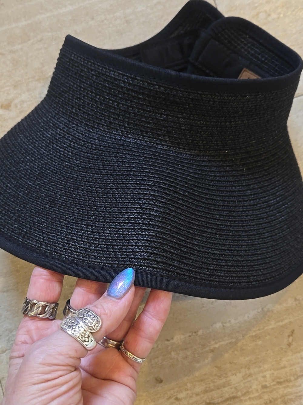 Furtalk Stylish Black Oversized Packable Visor